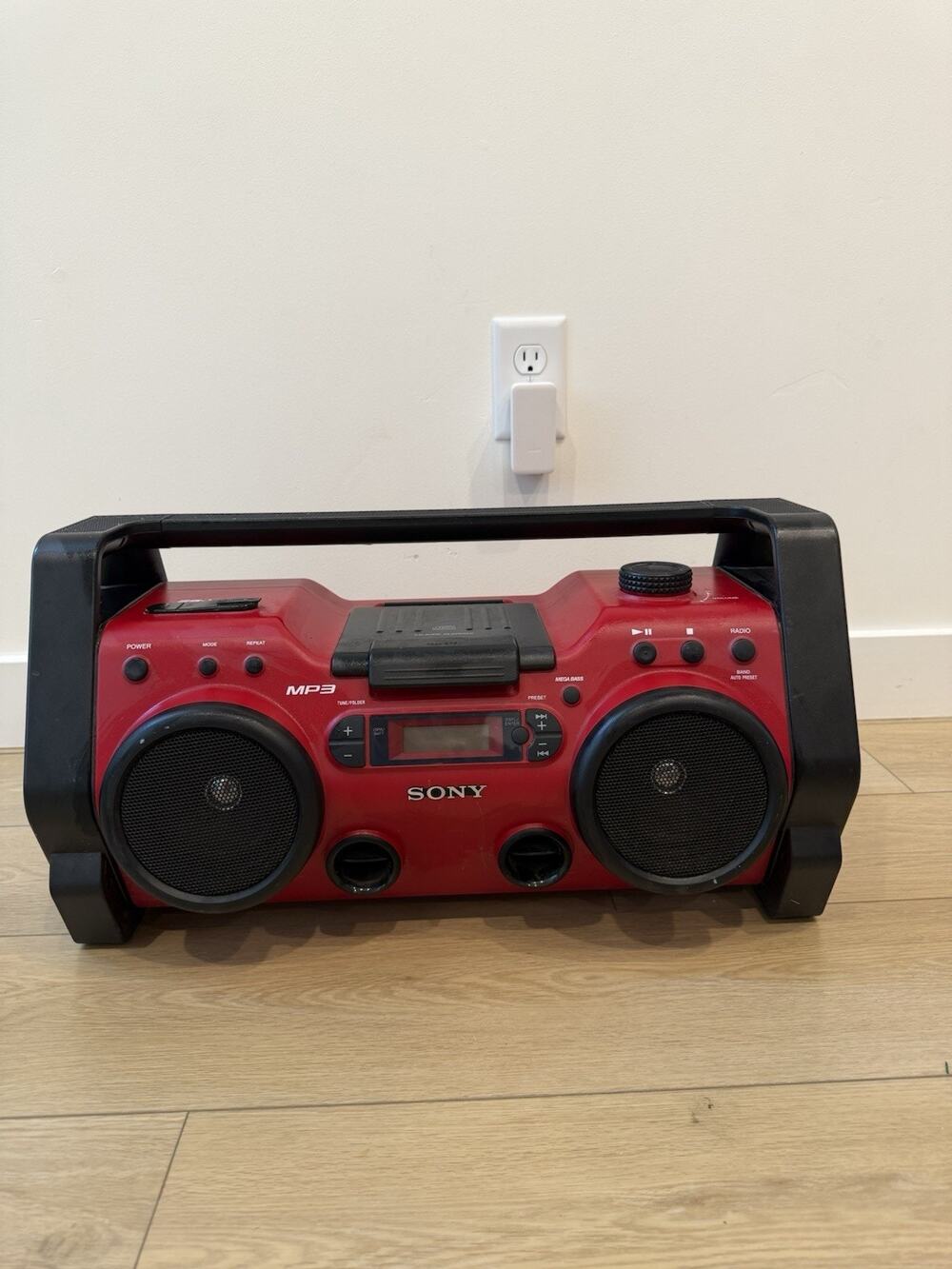 Sony ZS-H10CP Boombox Red Heavy Duty Portable Audio CD MP3 Radio